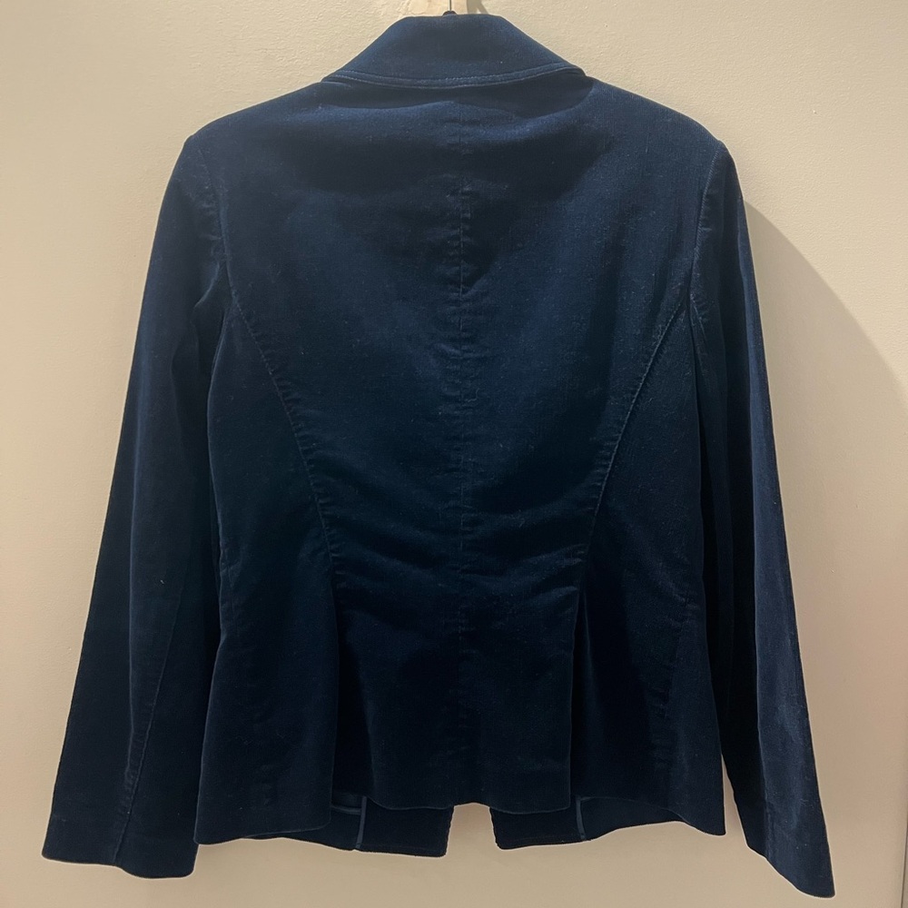 St. John Sport Navy Corduroy Blazer | Tailored Cotton Stretch Jacket | Size 8 - Picture 5 of 7